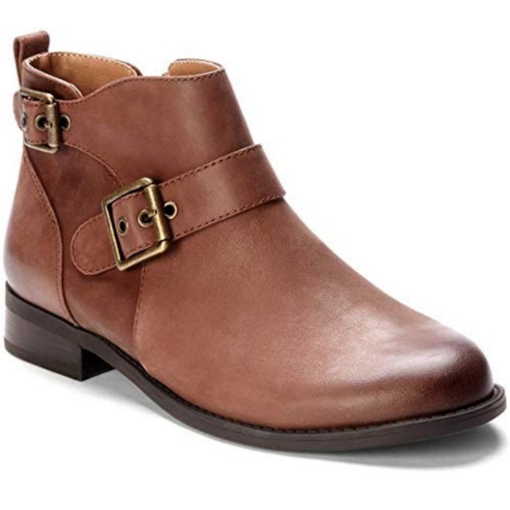 Vionic Brown Ankle Boots with Buckle Detail